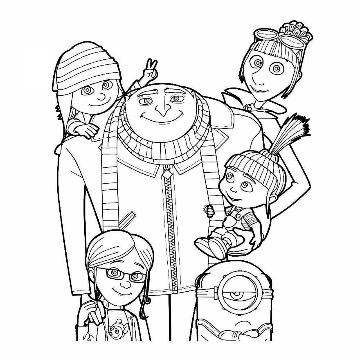 Coloring page funny Gru