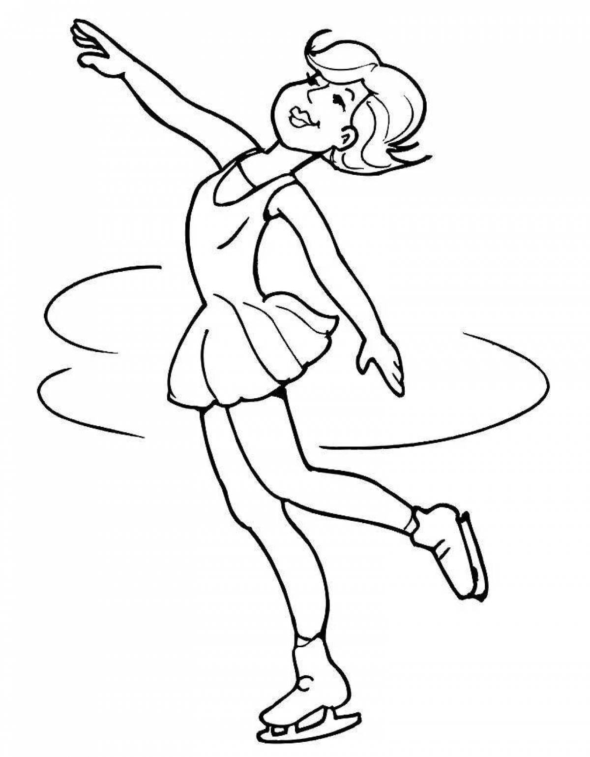 Amazing figure skater coloring pages for kids
