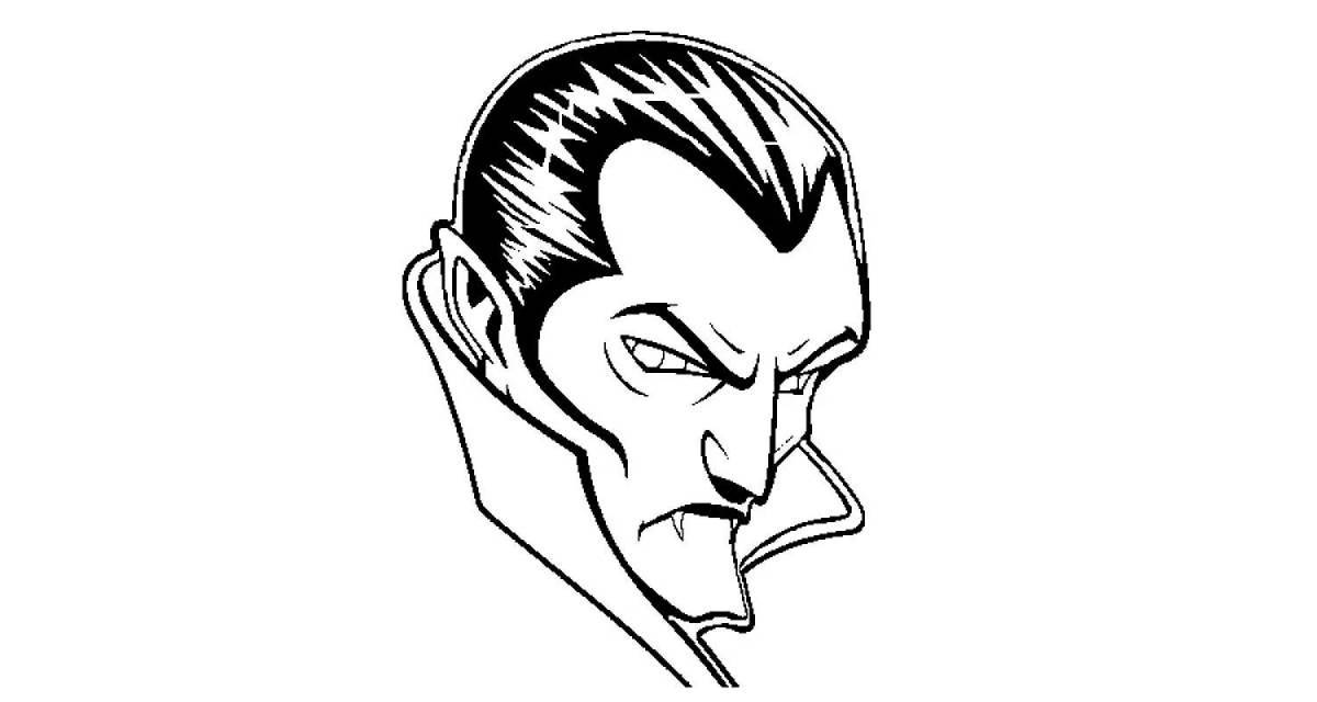 Sinister Dracula coloring page