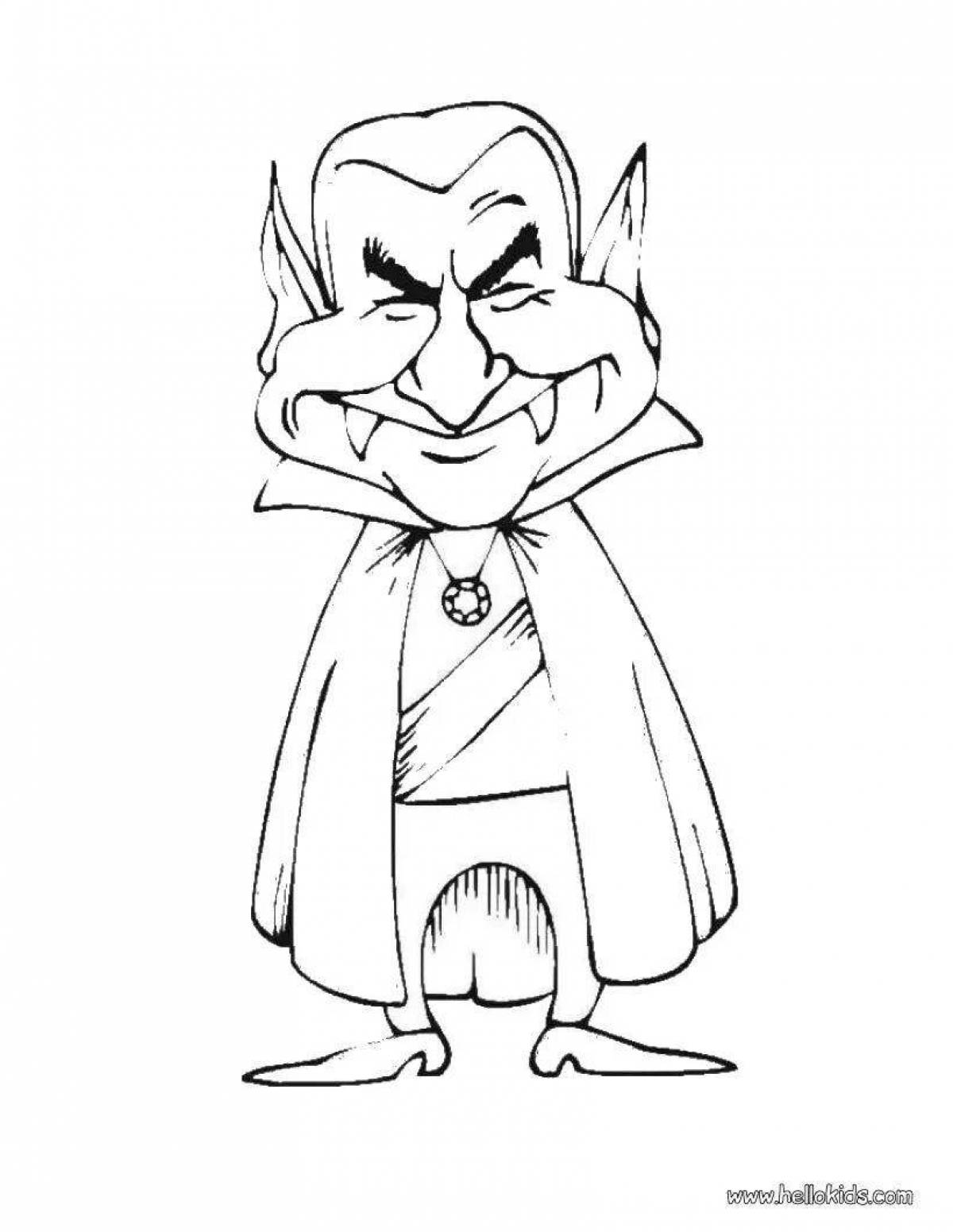 Nerving dracula coloring page