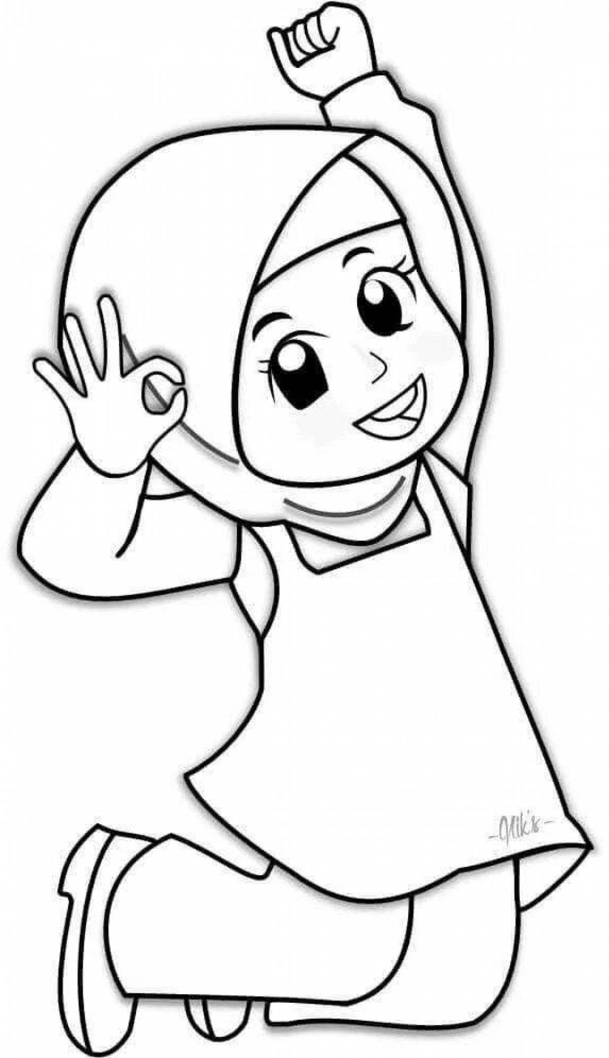 Playful muslim coloring book