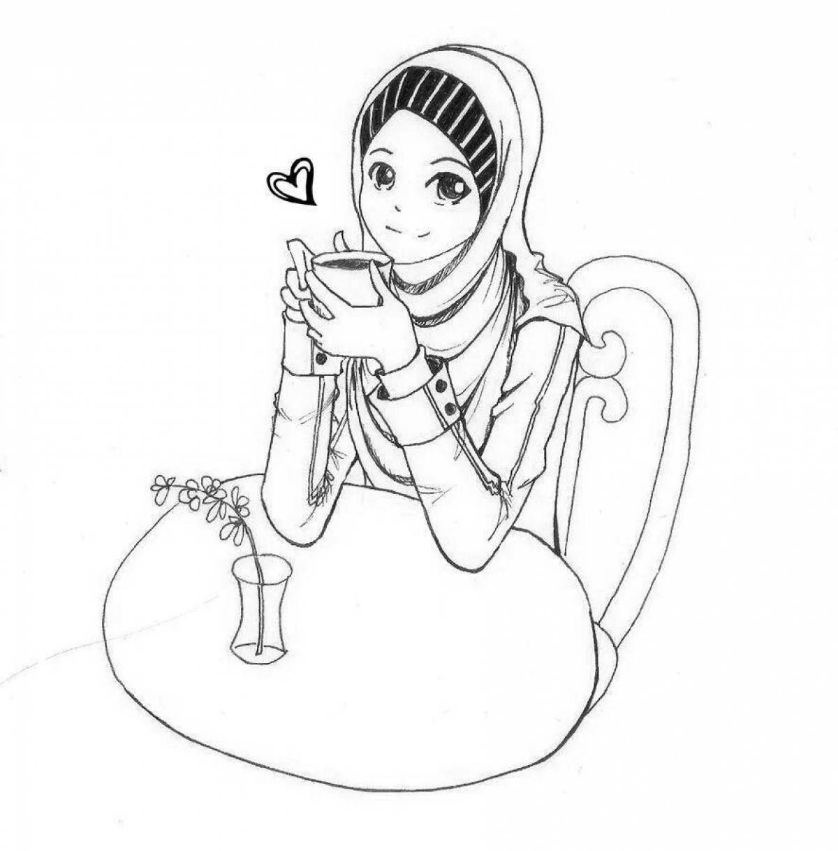 Animated Muslim coloring book