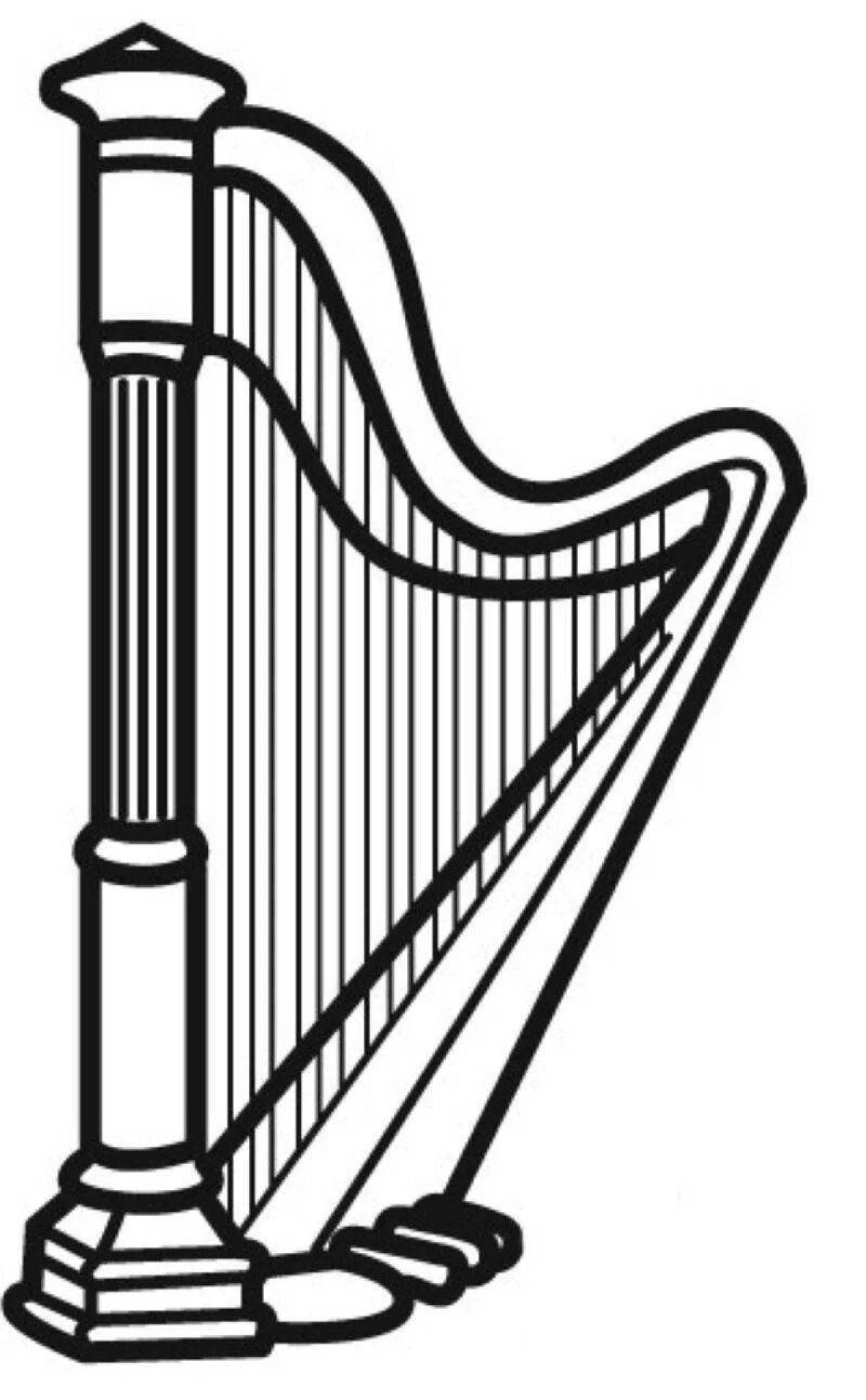 Coloring dreamy harp