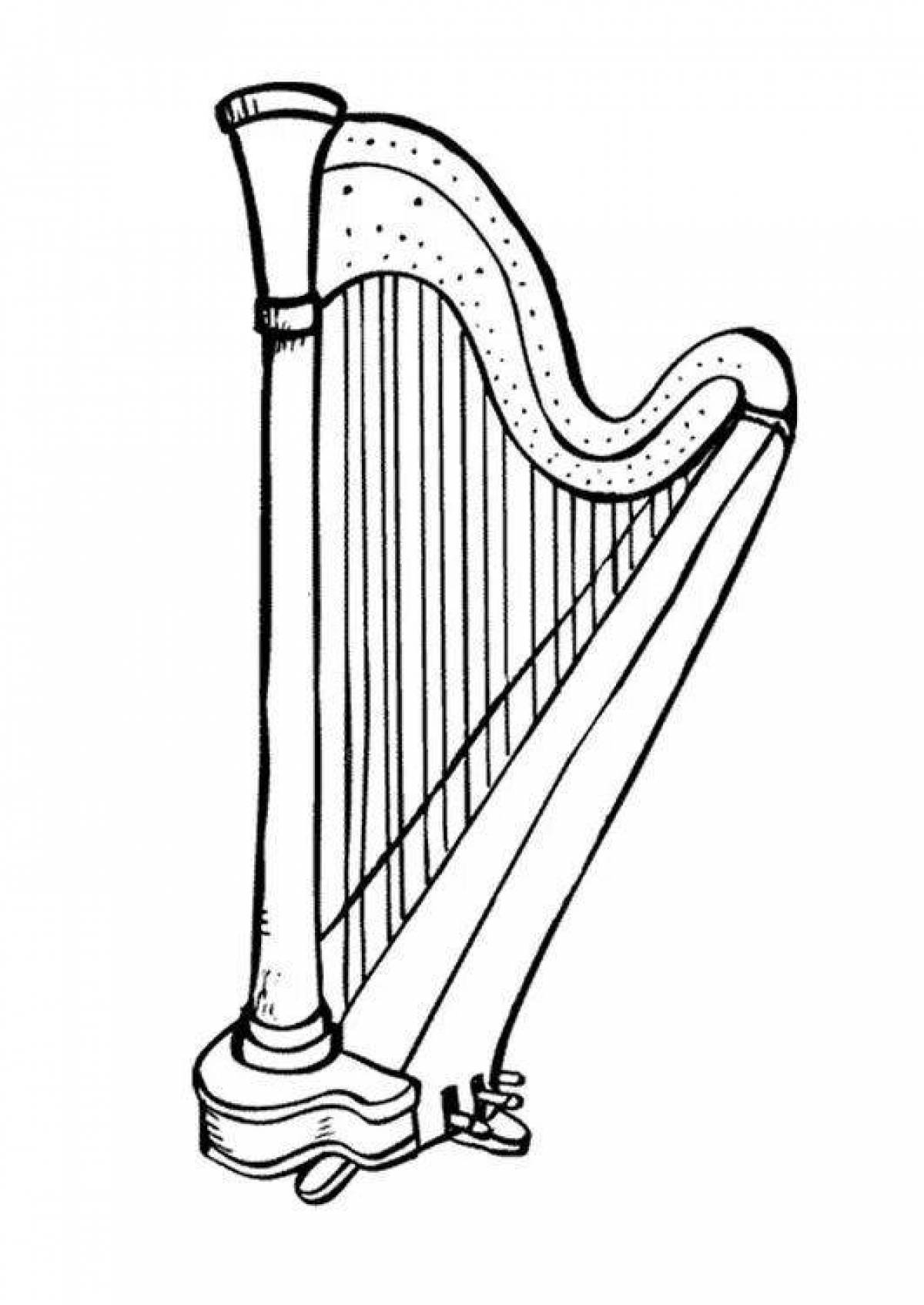 Coloring page dazzling harp