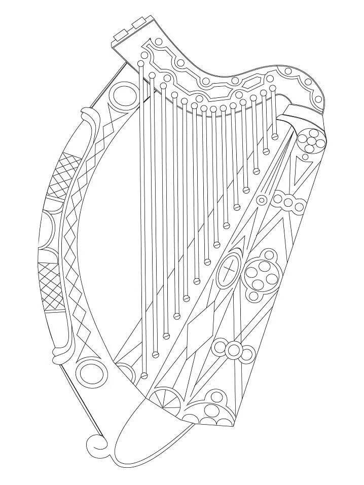 Colouring merry harp