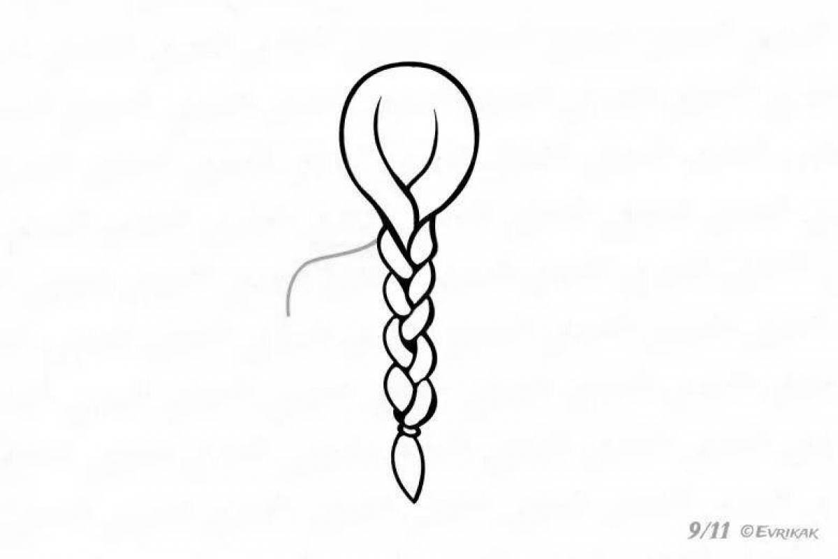 Intriguing braid coloring page
