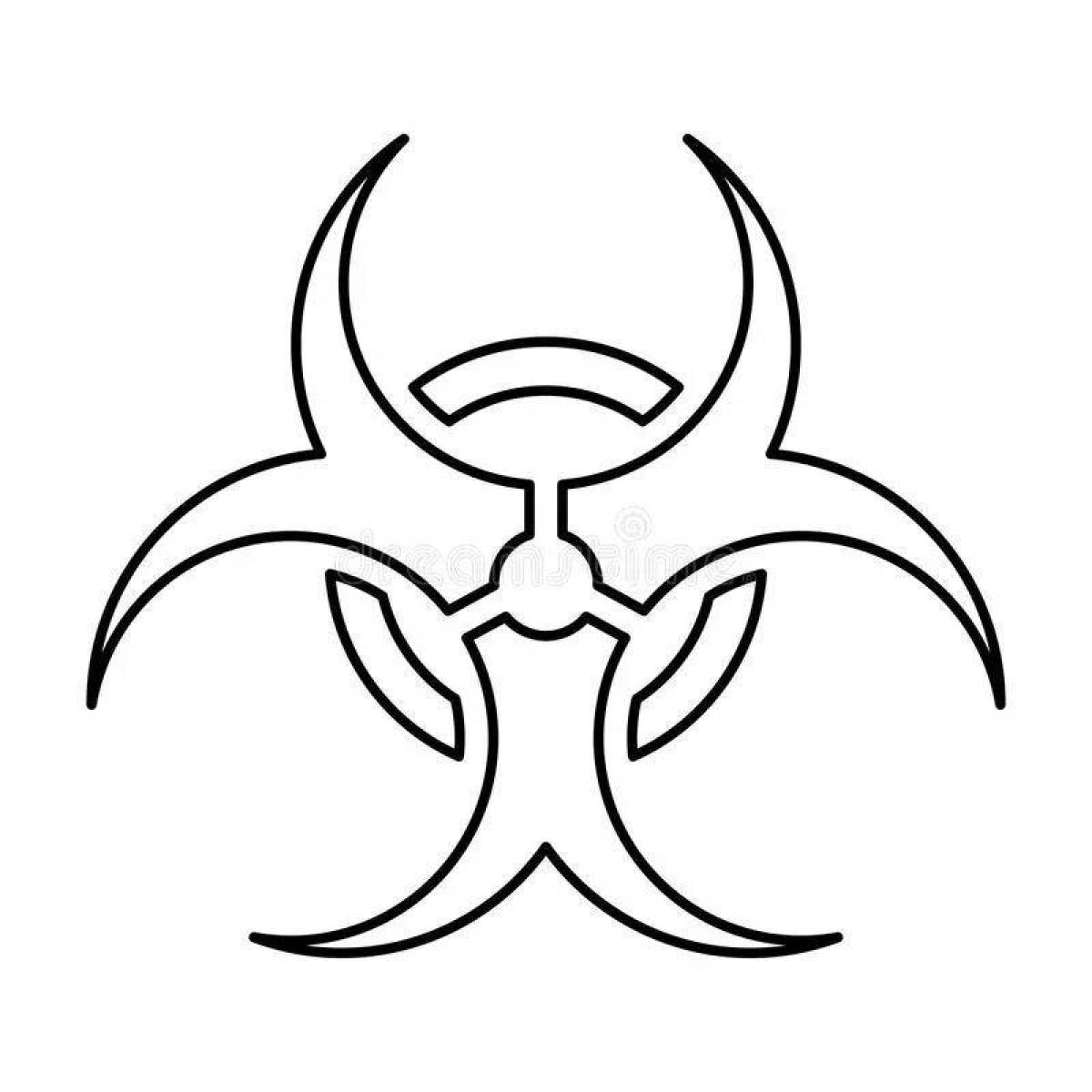 Notable sign of radiation coloring page