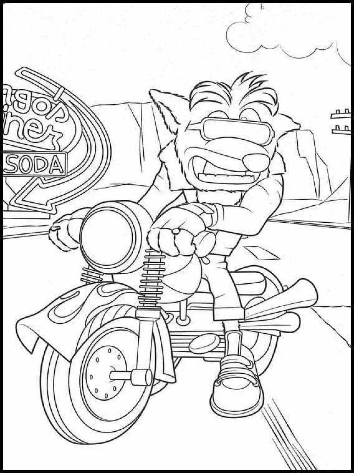 Coloring page of crash bandicoot