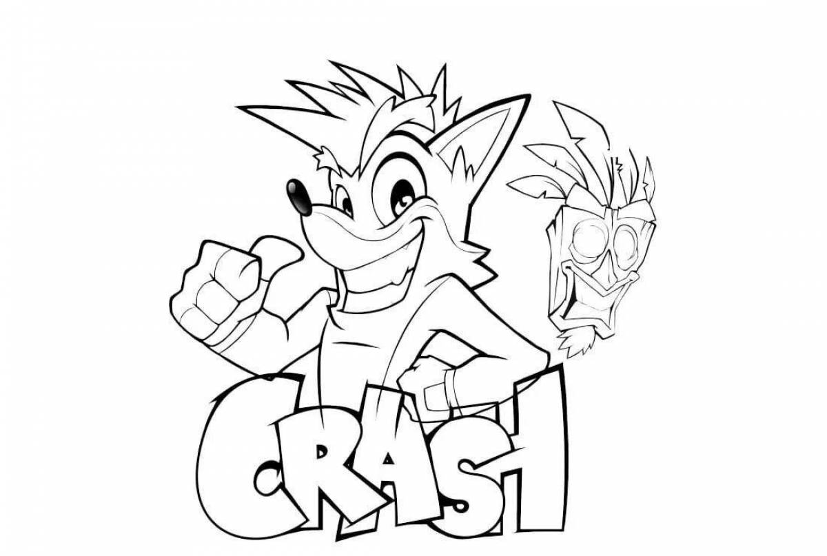 Happy crash bandicoot coloring page