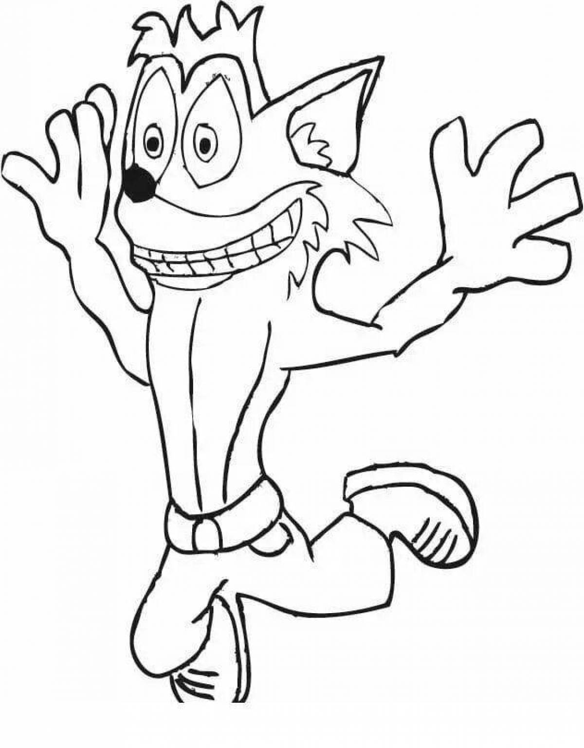 Crazy bandicoot coloring page