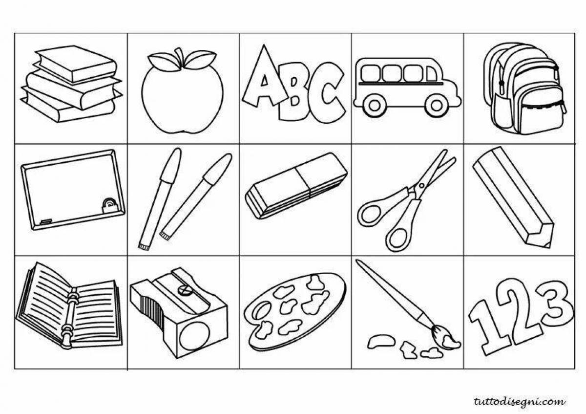Fun coloring page for school subjects