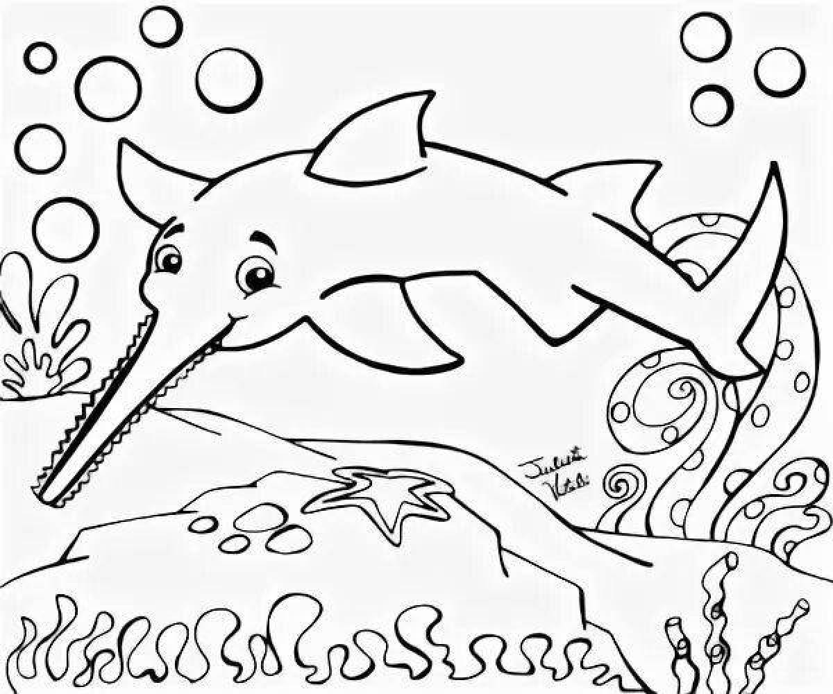 Complex sawfish coloring page