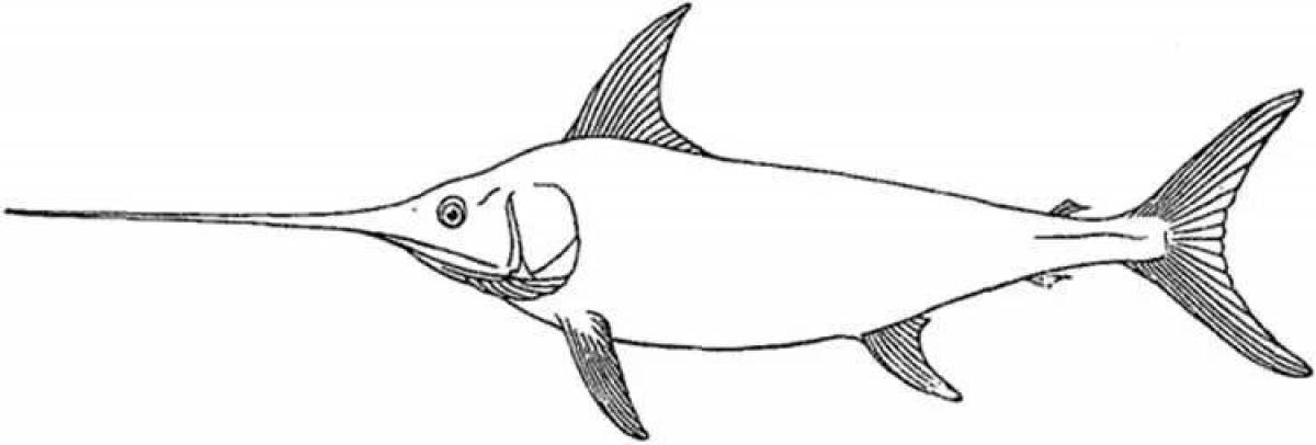 Adorable sawfish coloring page