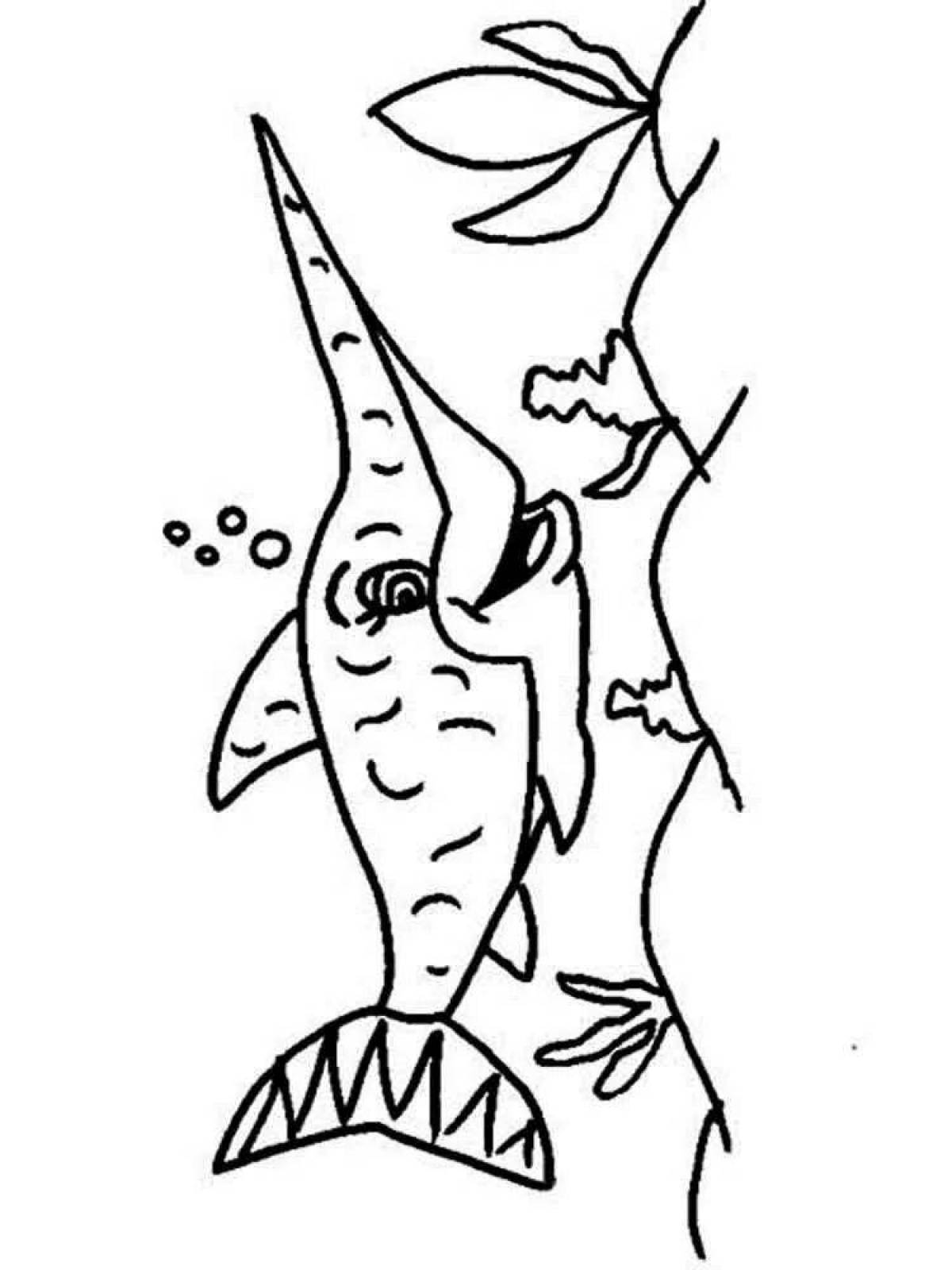 Attractive sawfish coloring page