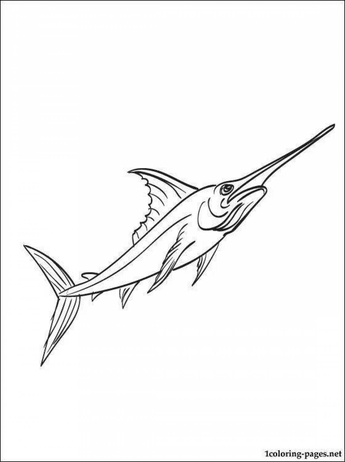 Раскраска рыба-пила