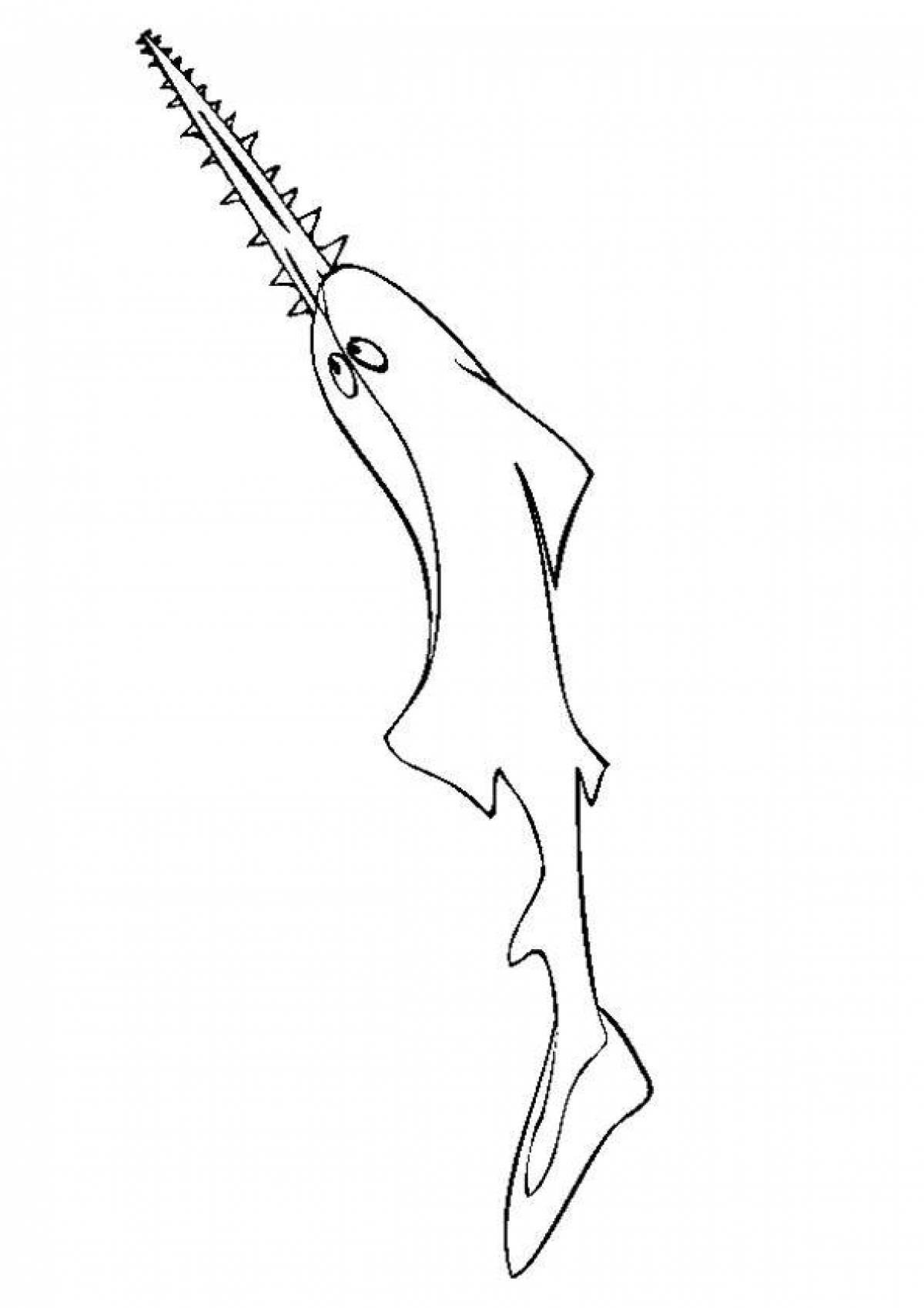 Coloring page delicate sawfish