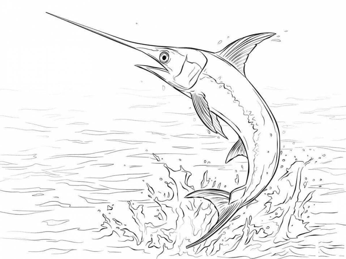 Exquisite sawfish coloring page