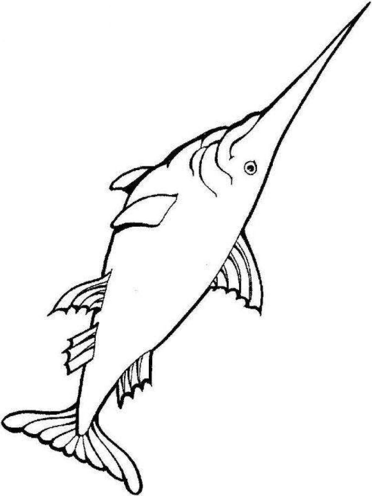 Креативная страница раскраски рыбы-пилы