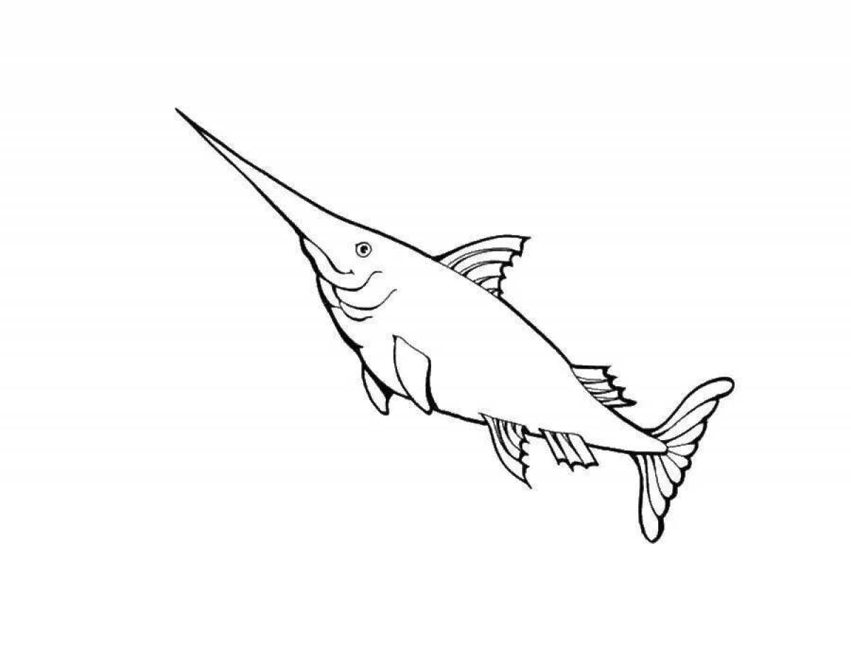 Инновационная страница раскраски рыбы-пилы