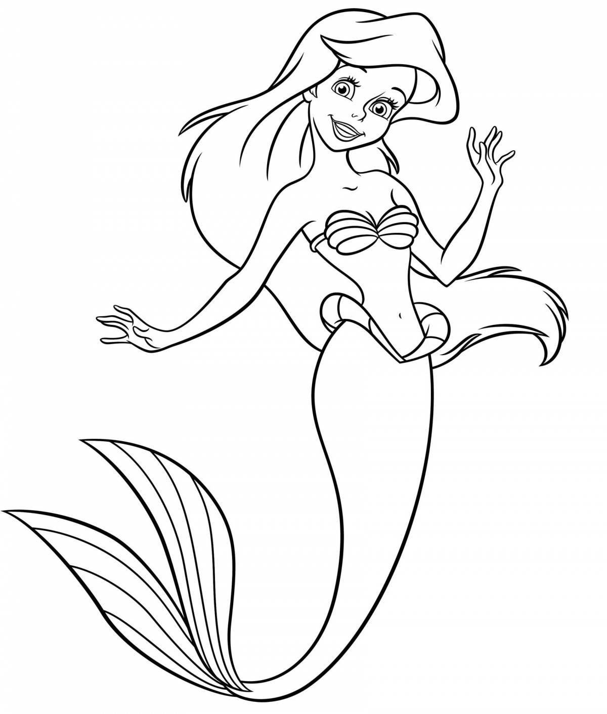 Adorable mermaid coloring book for 4-5 year olds