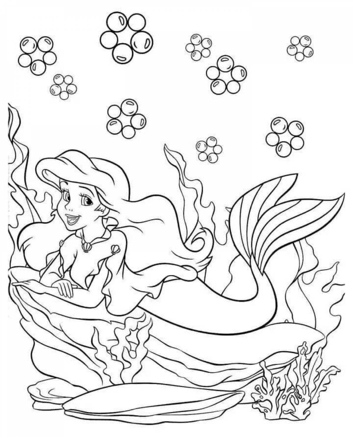 Magic coloring mermaid for children 4-5 years old