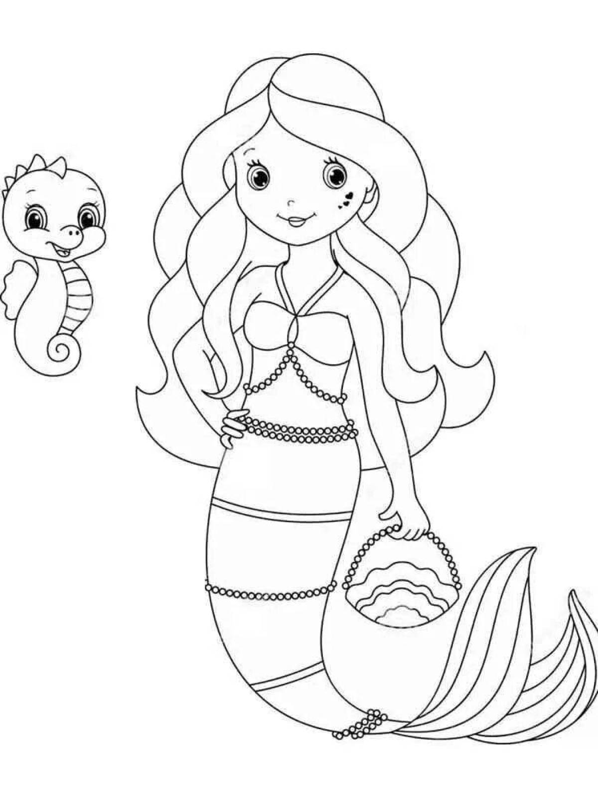 Whimsical mermaid coloring book for 4-5 year olds