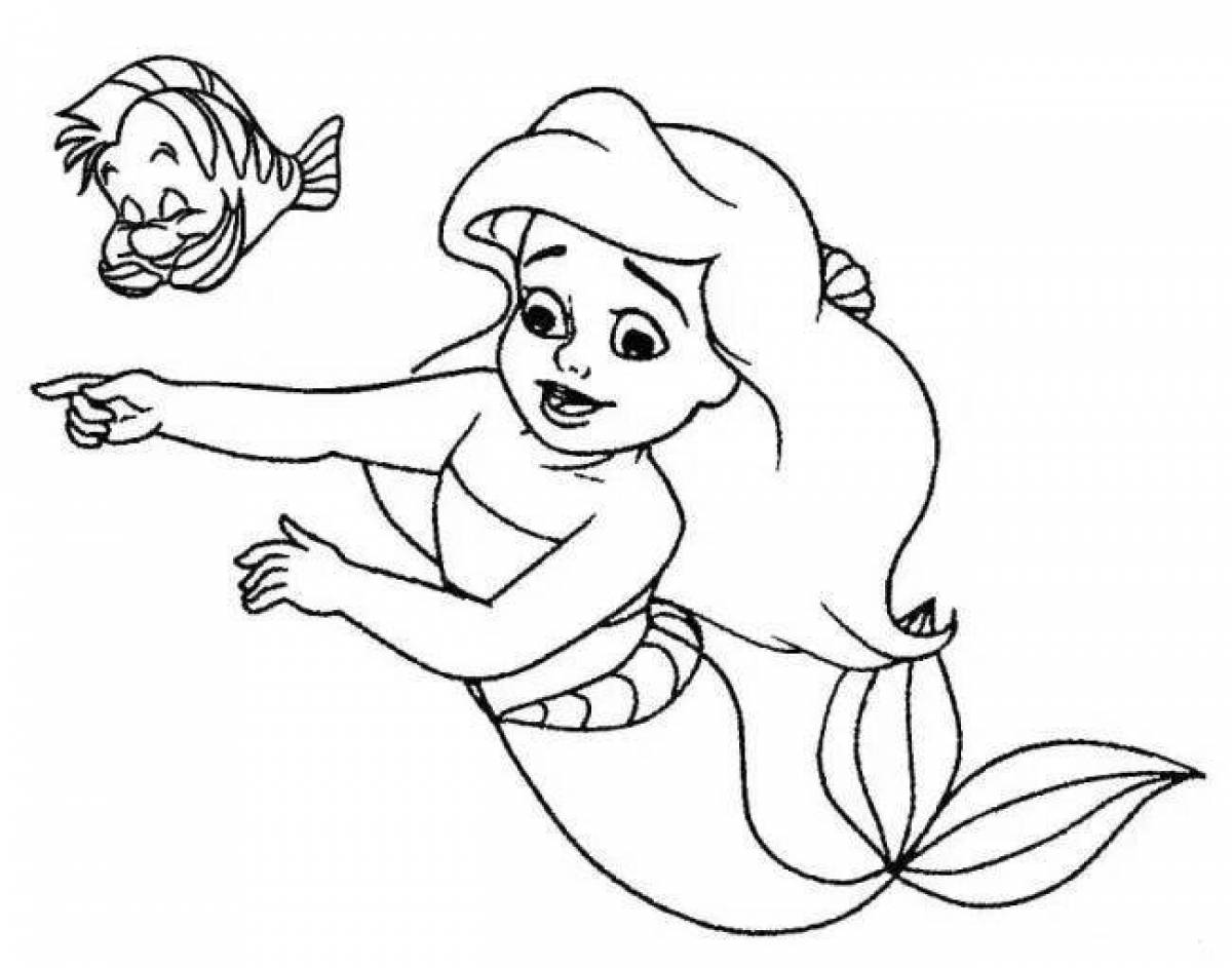 Funny little mermaid coloring book for kids 4-5 years old