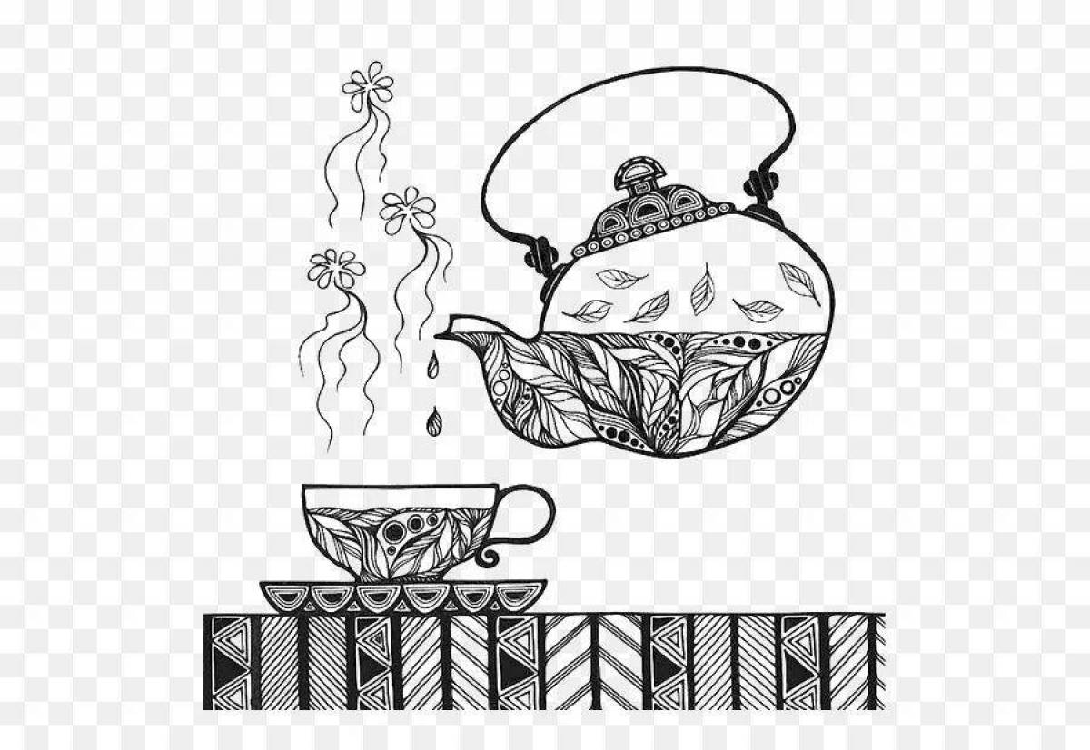 Cheerful Miracle Tea Coloring Page