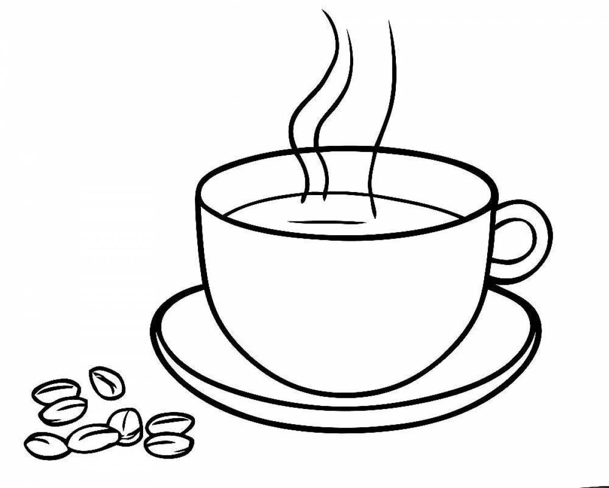 Playful miracle tea coloring page