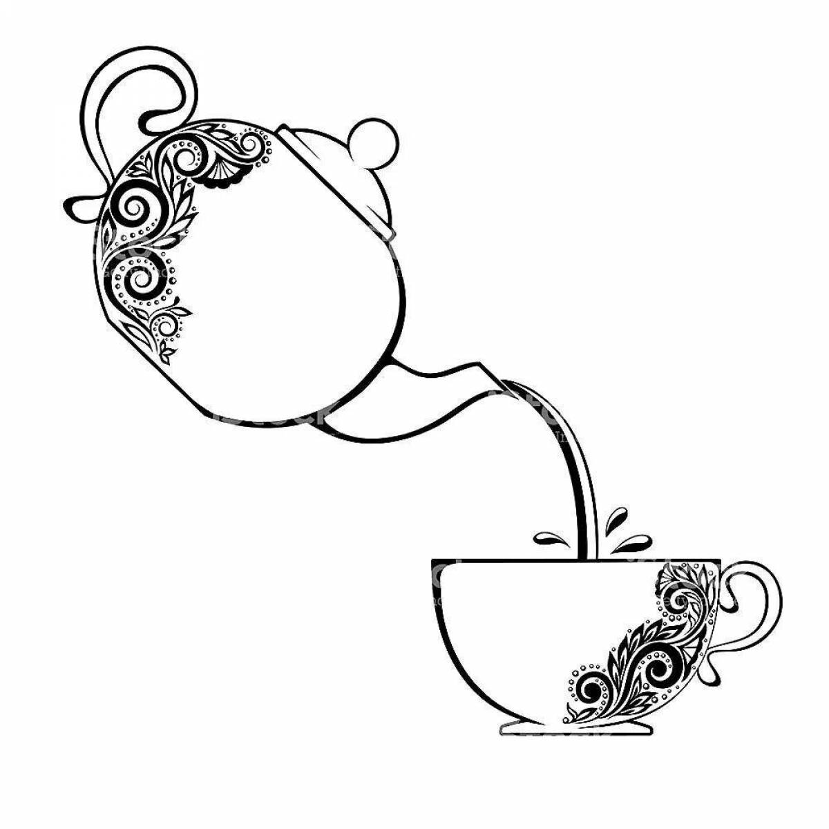 Glowing miracle tea coloring page