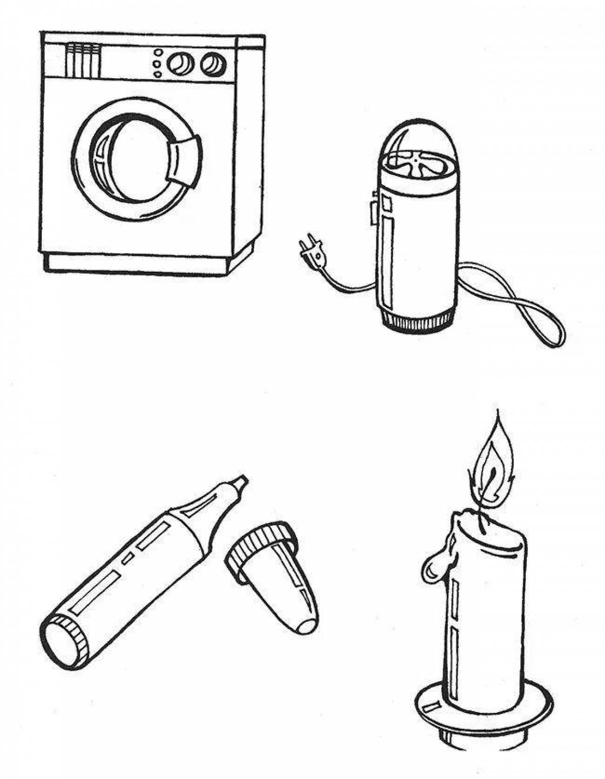 Coloring page inspiring home dangers
