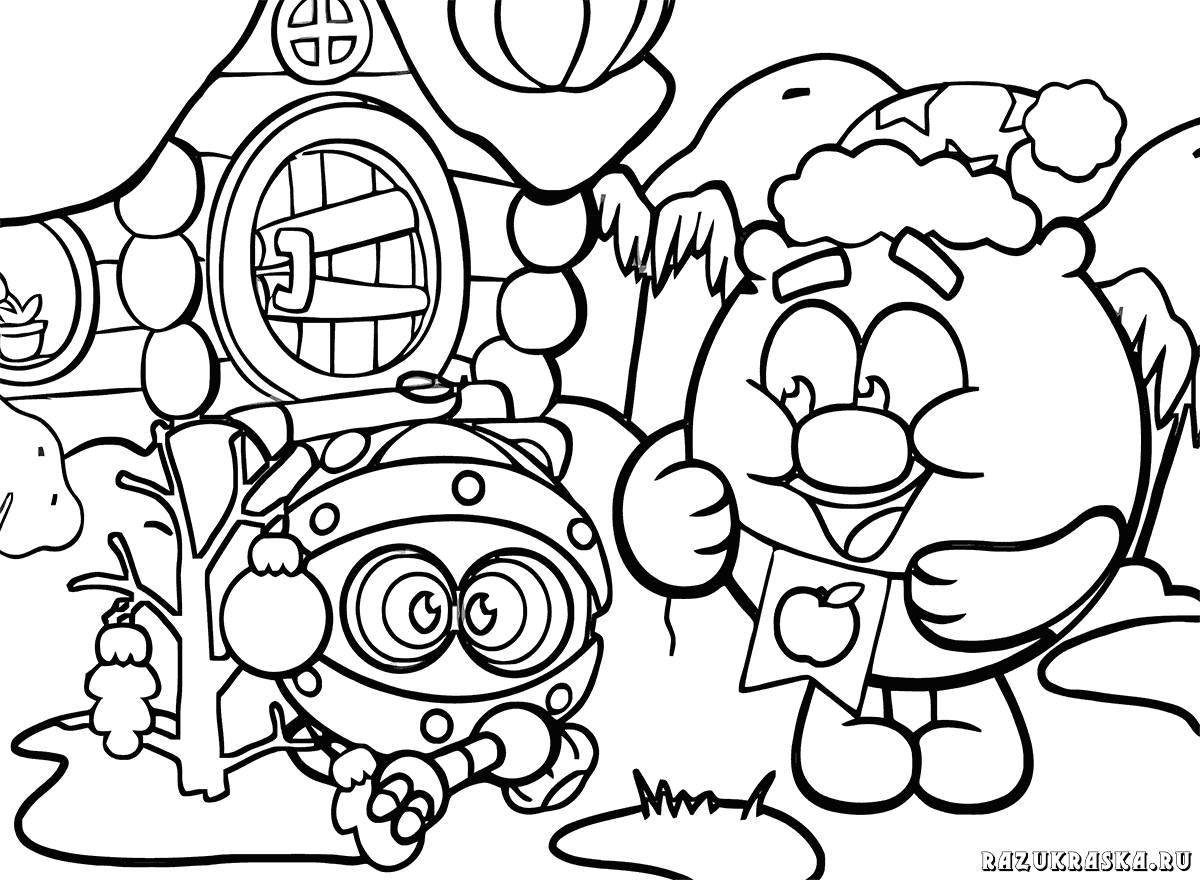 Multicolored Smeshariki coloring pages