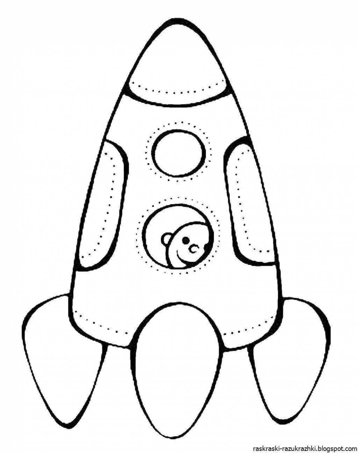 Dynamic rocket coloring book for 3-4 year olds