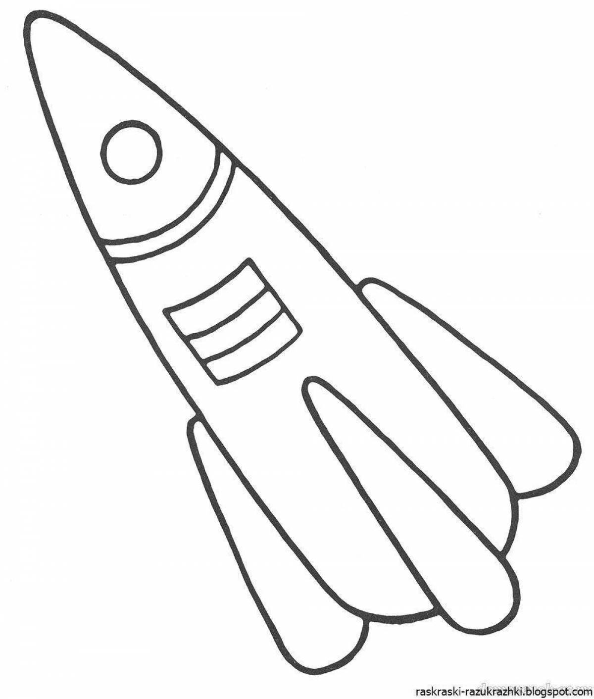 Анимированная раскраска «ракета» для детей 3-4 лет