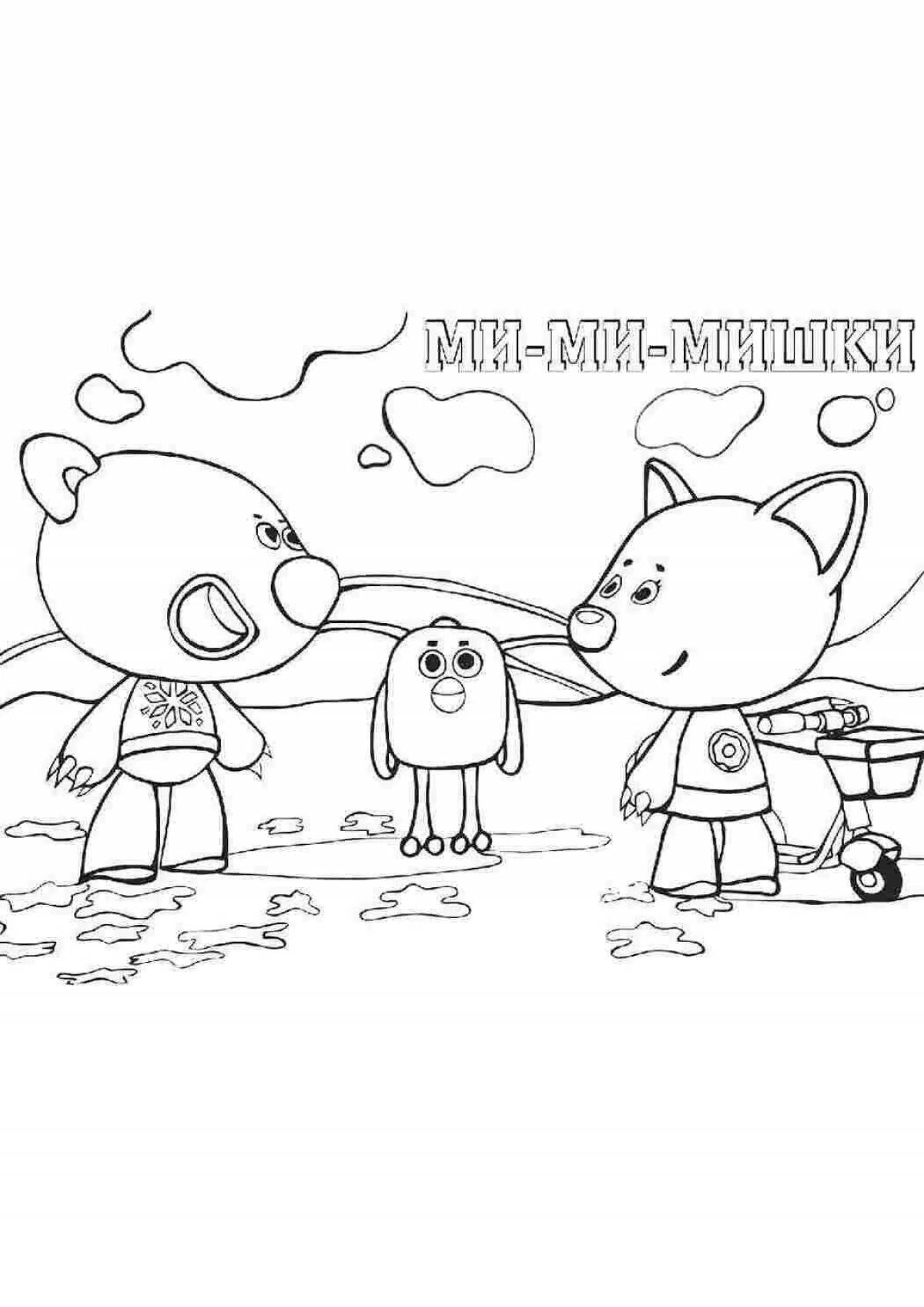Animated fox bear coloring pages