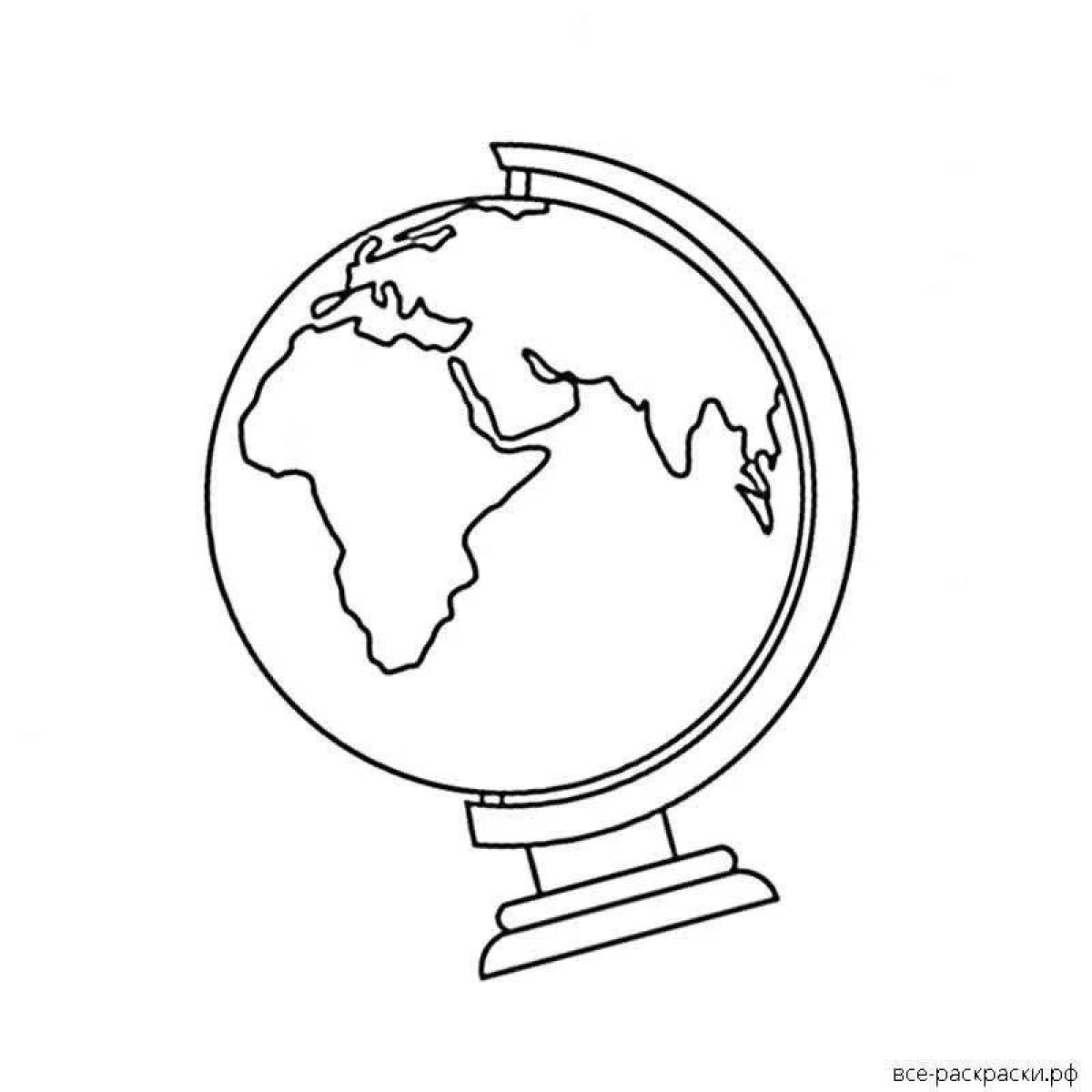 Colourful globe coloring page