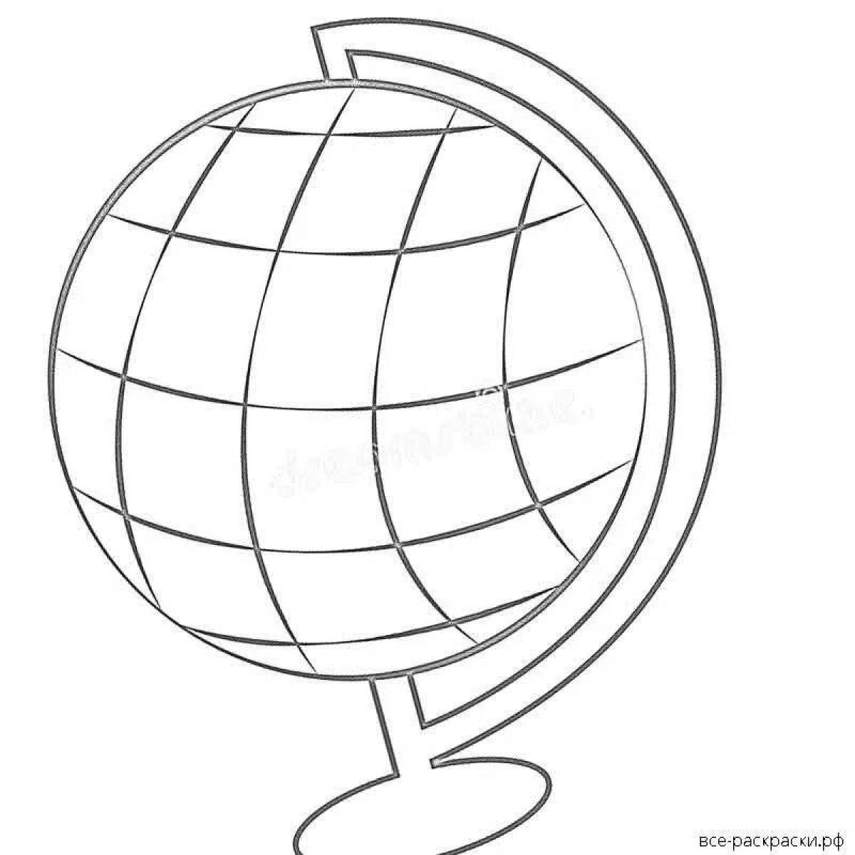 Glowing globe coloring page