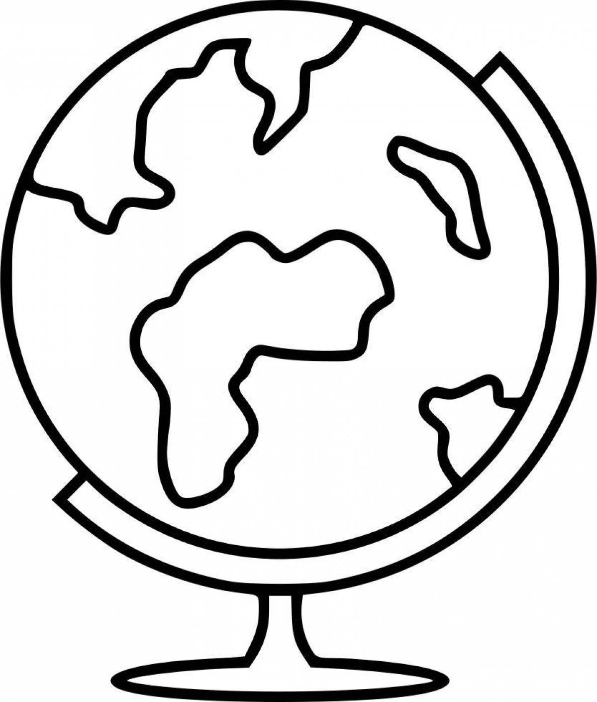 Sparkling globe coloring page