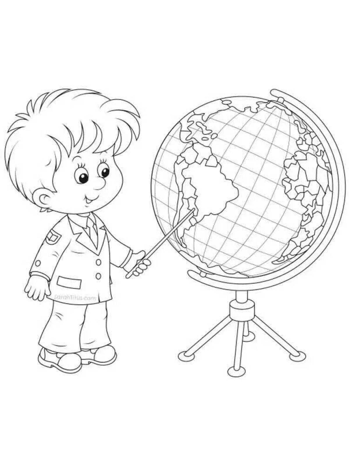 Dramatic globe coloring page
