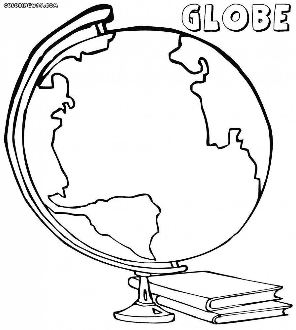Charming globe coloring book