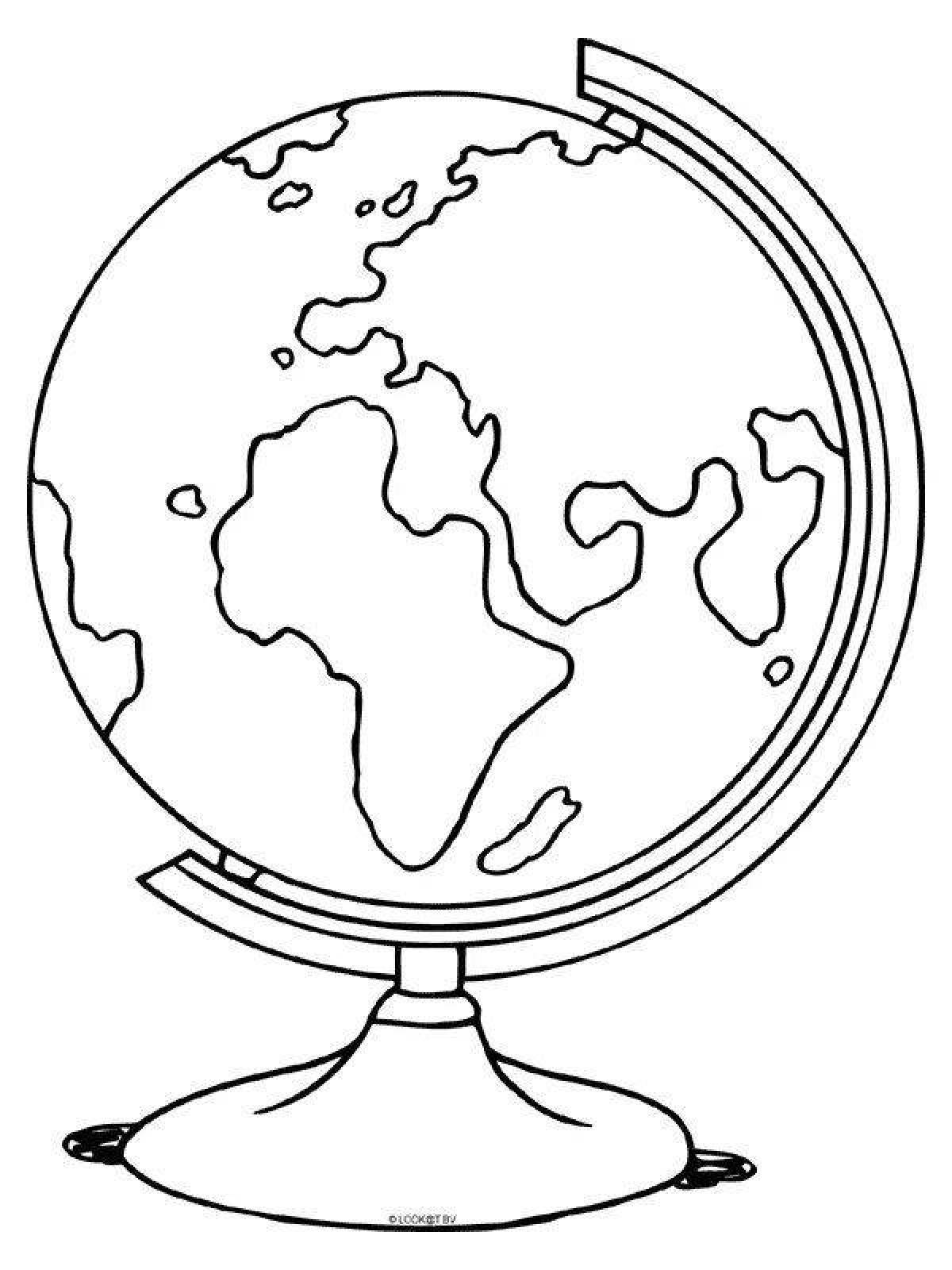 Calming globe coloring page