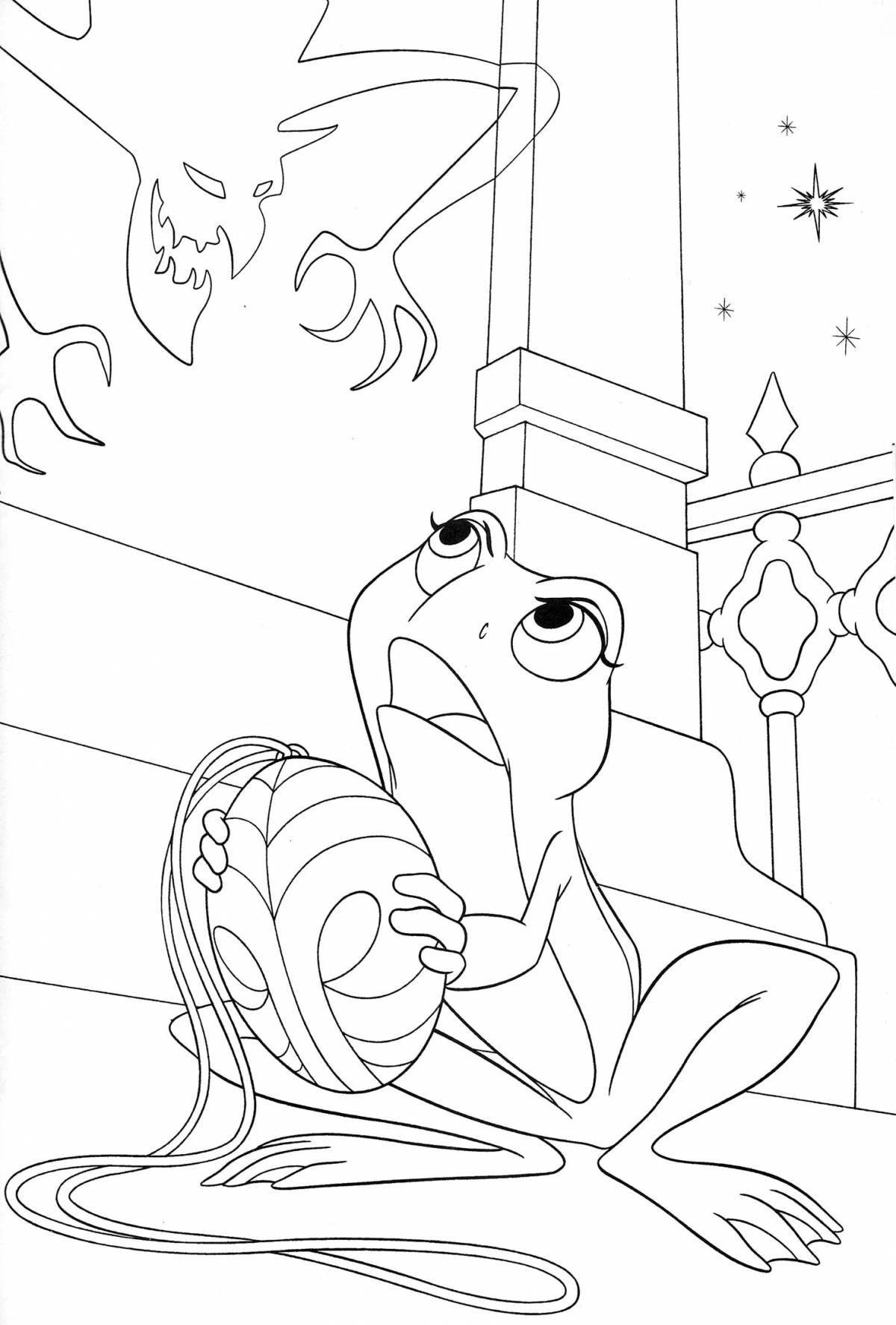 Coloring page charming frog princess