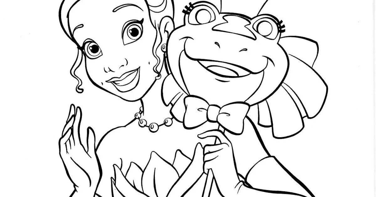 Rampant Frog Princess Coloring Page