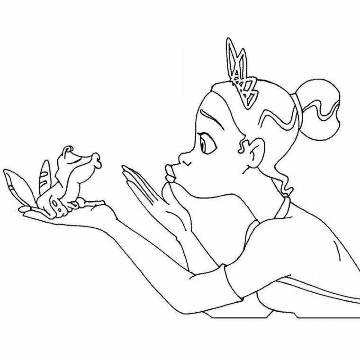 Раскраска сияющая принцесса-лягушка