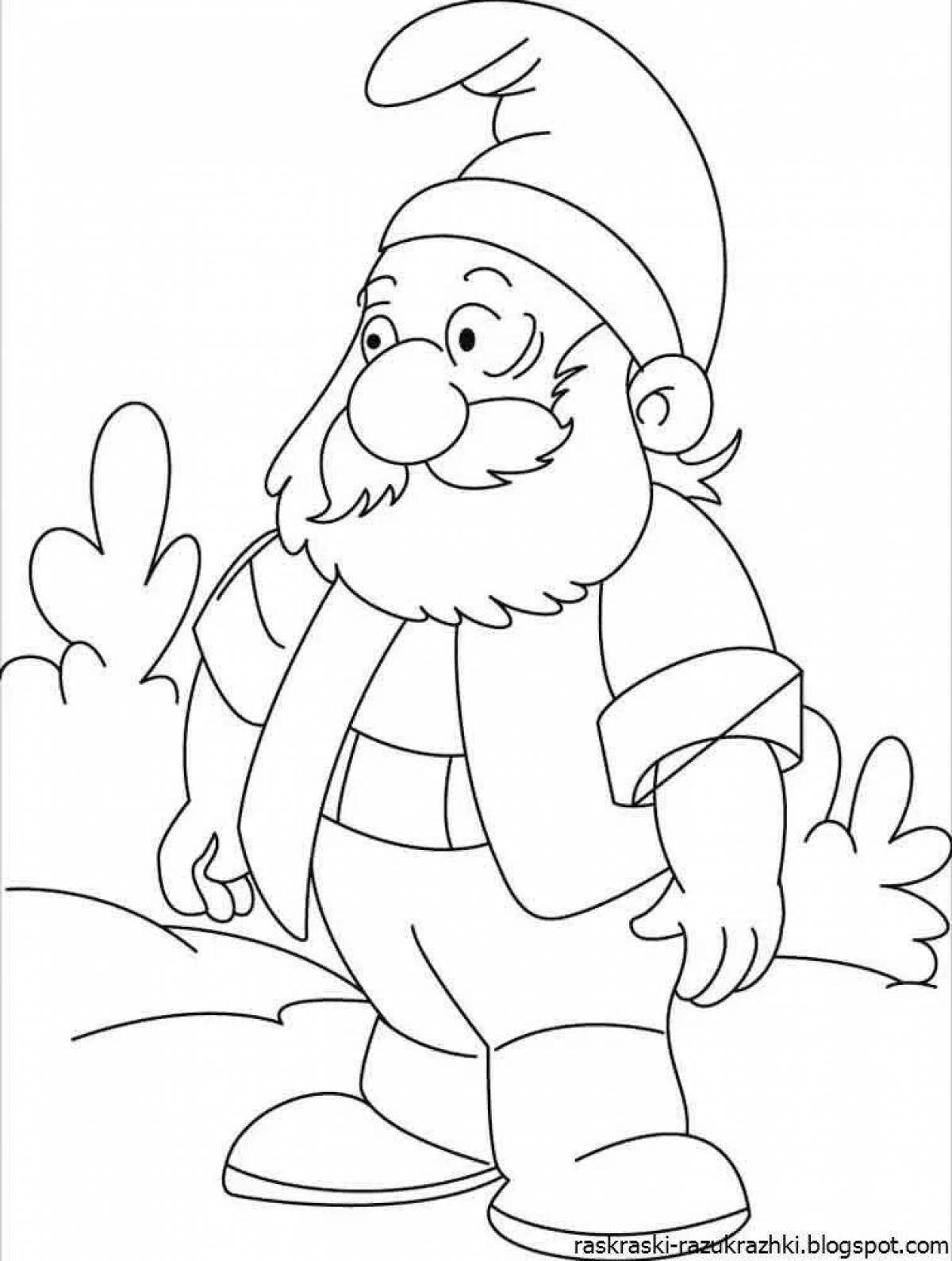 Adorable gnome coloring book for kids