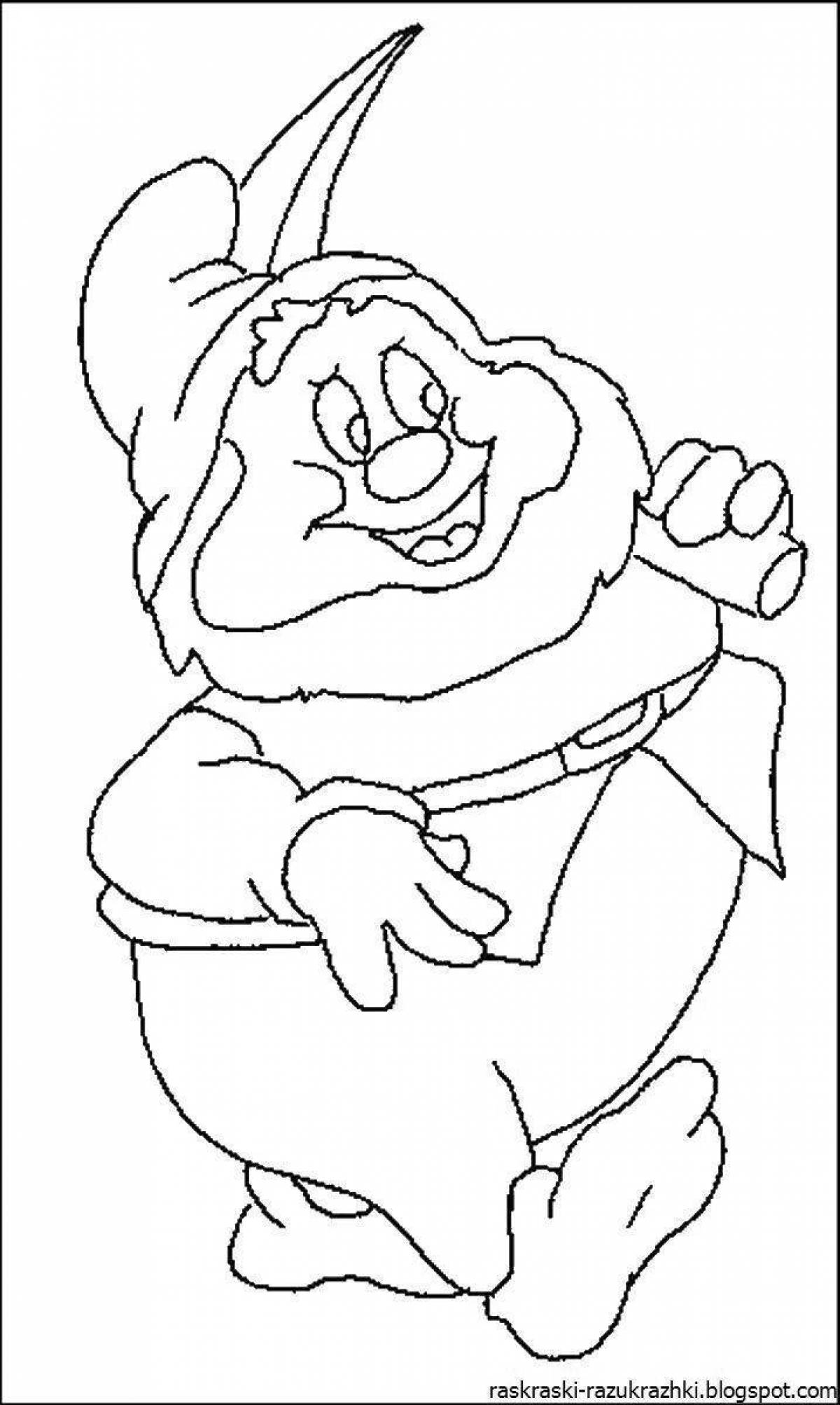 Great gnome coloring book for kids