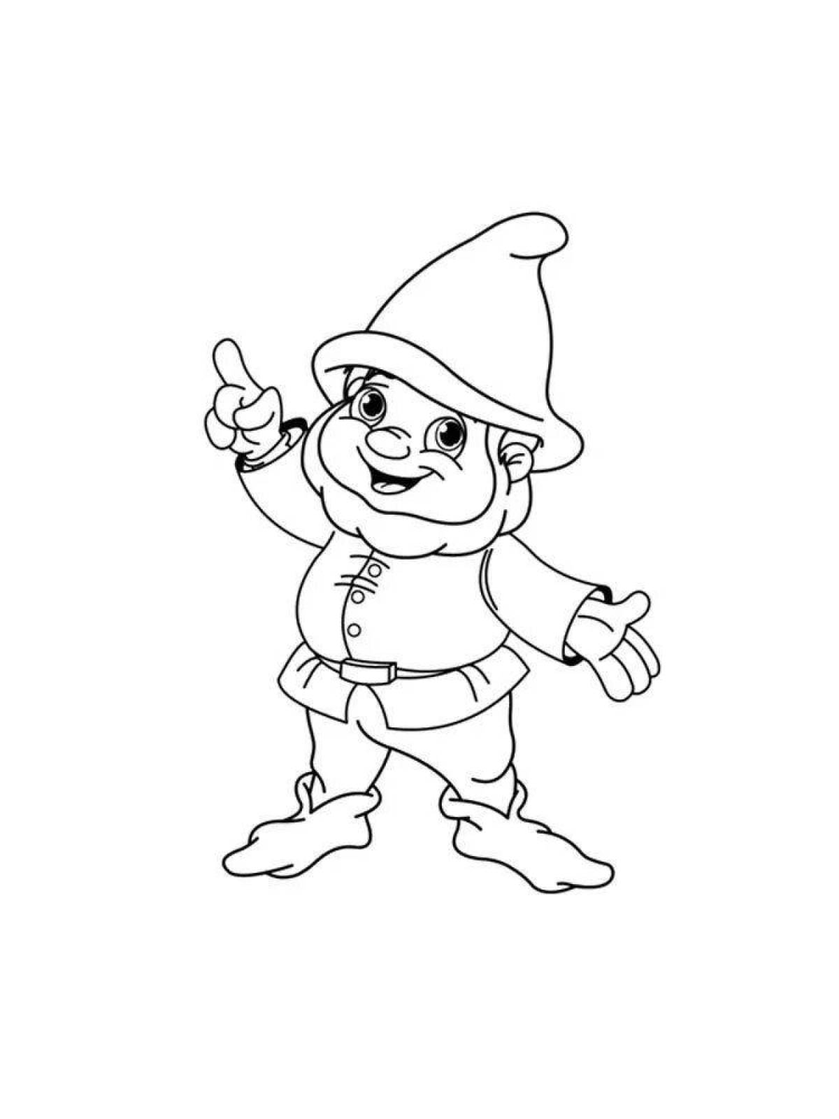 Fantastic gnome coloring book for kids