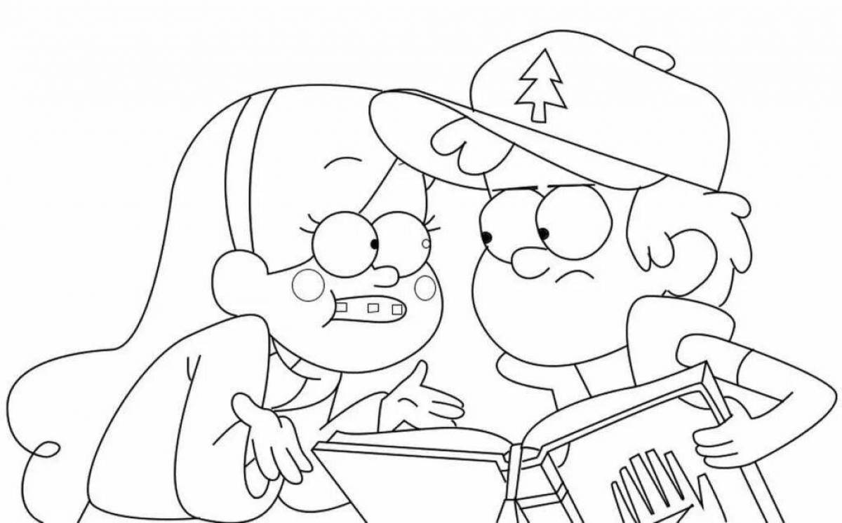 Mabel and dipper coloring page