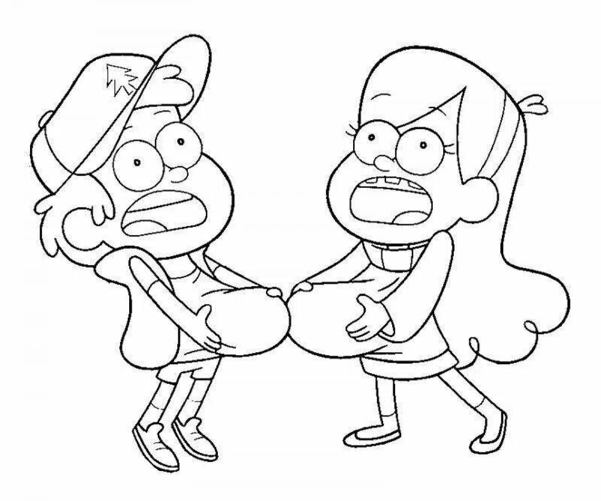 Mabel and dipper coloring page