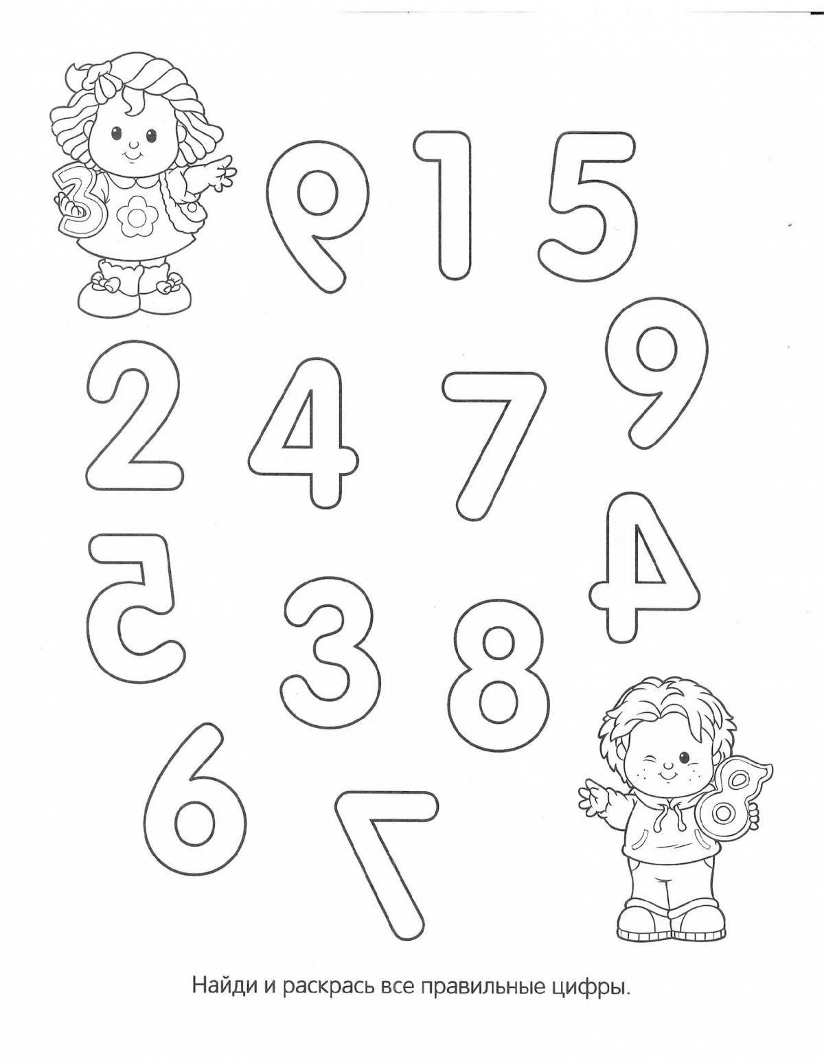 Fun coloring pages with numbers and letters